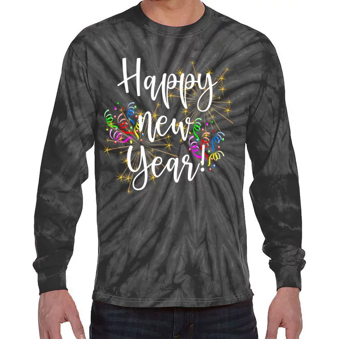 Happy New Year Day Eve Party Fireworks Confetti Costume Fun Long Sleeve TShirt Tie-Dye Long Sleeve Shirt