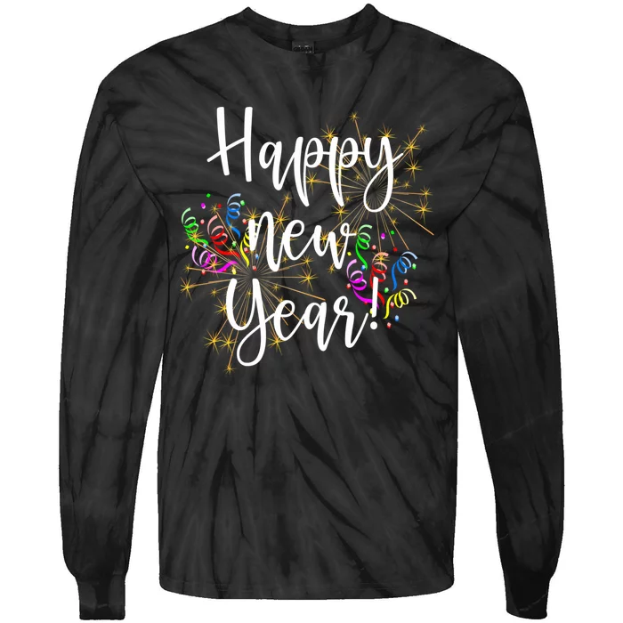 Happy New Year Day Eve Party Fireworks Confetti Costume Fun Long Sleeve TShirt Tie-Dye Long Sleeve Shirt