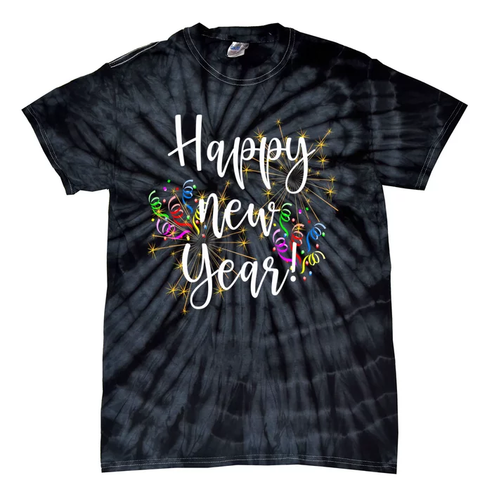 Happy New Year Day Eve Party Fireworks Confetti Costume Fun Long Sleeve TShirt Tie-Dye T-Shirt