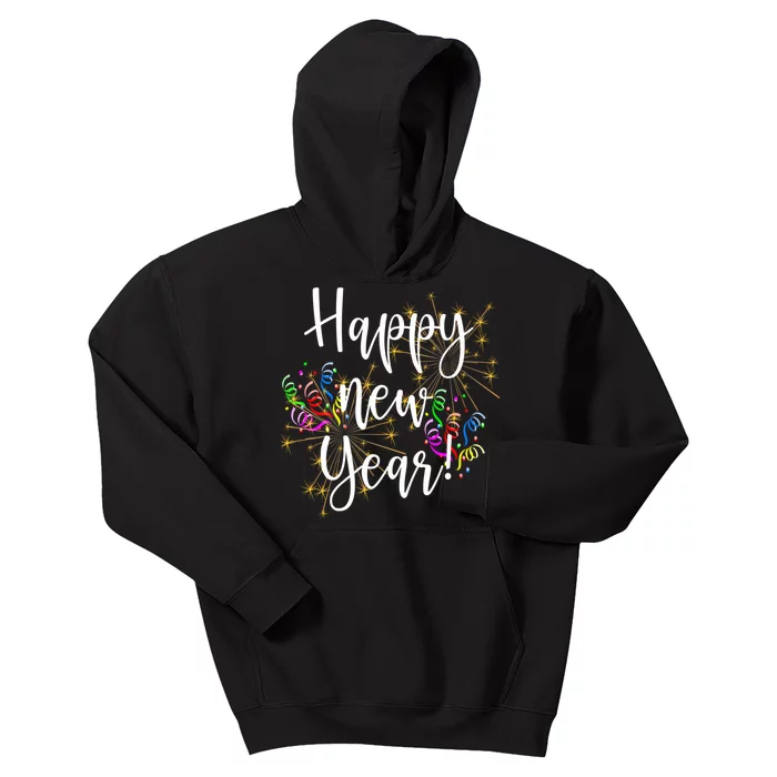 Happy New Year Day Eve Party Fireworks Confetti Costume Fun Long Sleeve TShirt Kids Hoodie