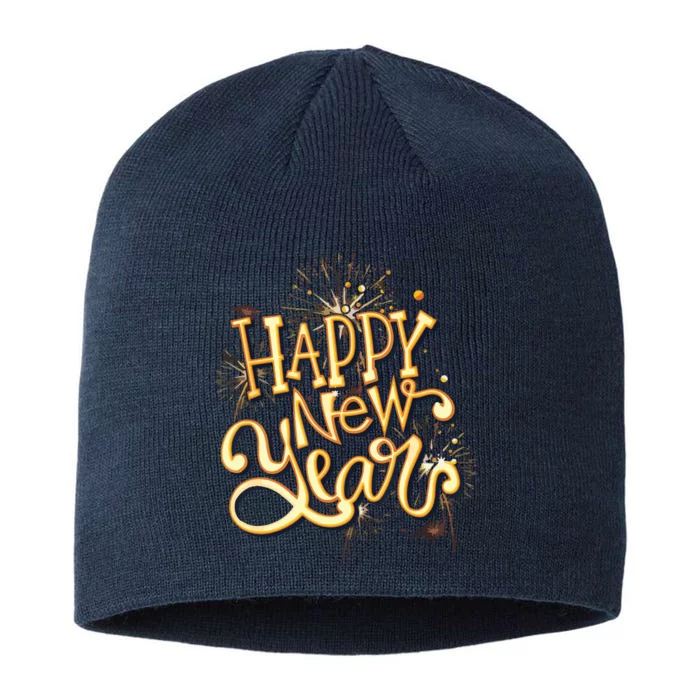 Happy New Year New Years Eve Party 8 1/2in Sustainable Knit Beanie