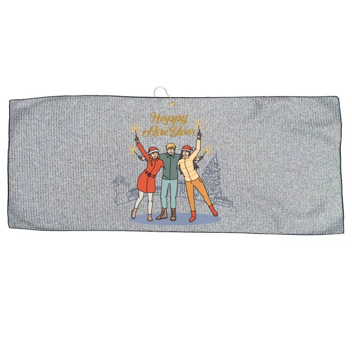 Happy New Year Large Microfiber Waffle Golf Towel