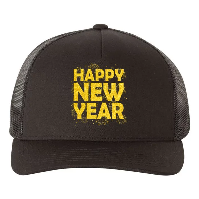 Happy New Year Nye Party 2024 Funny New Years Eve Confetti Yupoong Adult 5-Panel Trucker Hat