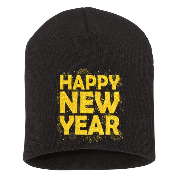 Happy New Year Nye Party 2024 Funny New Years Eve Confetti Short Acrylic Beanie