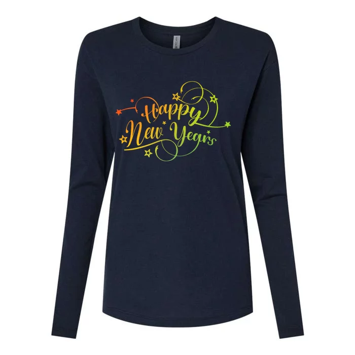 Happy New Year Gift Womens Cotton Relaxed Long Sleeve T-Shirt