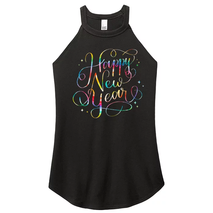 Happy New Years Eve Party Favors 2024 Family Matching Women’s Perfect Tri Rocker Tank