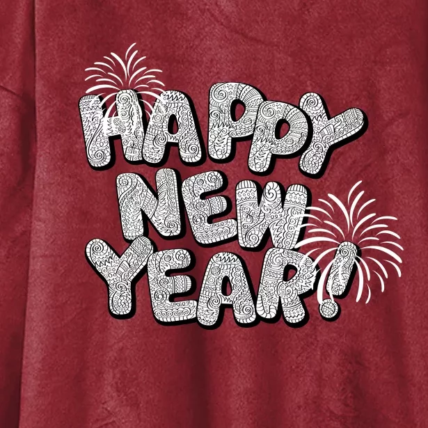 Happy New Year Gift Hooded Wearable Blanket