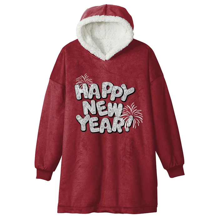 Happy New Year Gift Hooded Wearable Blanket