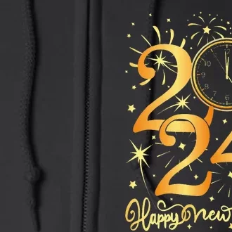 Happy New Year Fireworks New Years Eve Party Supplies 2024 Full Zip Hoodie