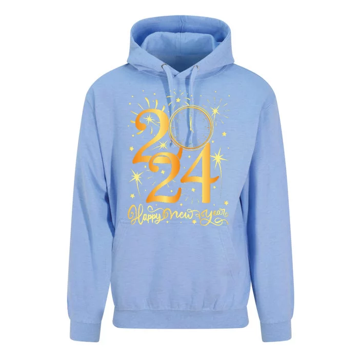 Happy New Year Fireworks New Years Eve Party Supplies 2024 Unisex Surf Hoodie