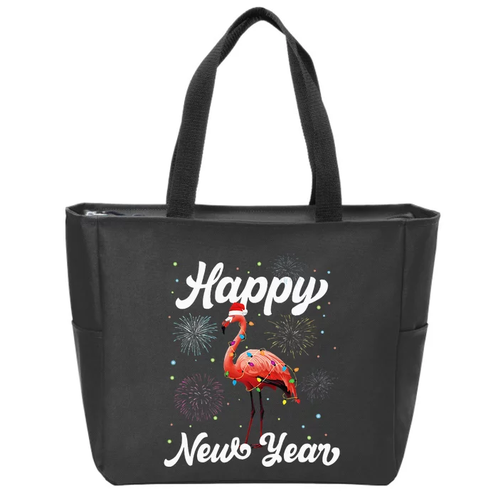 Happy New Year Flamingo Lover New Years Day Family Matching Zip Tote Bag