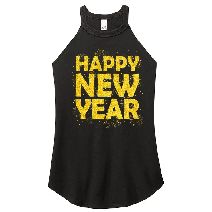 Happy New Year NYE Party 2024 Funny New Years Eve Confetti Women’s Perfect Tri Rocker Tank