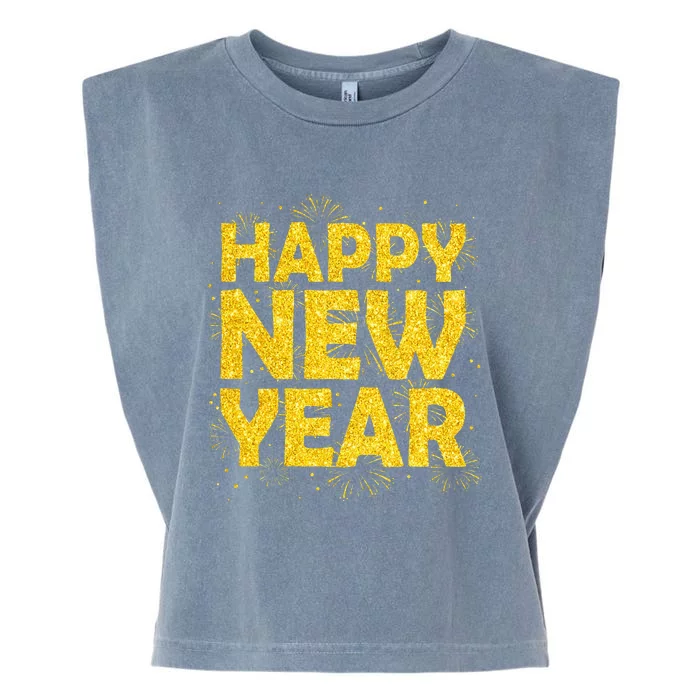 Happy New Year NYE Party 2024 Funny New Years Eve Confetti Garment-Dyed Women's Muscle Tee