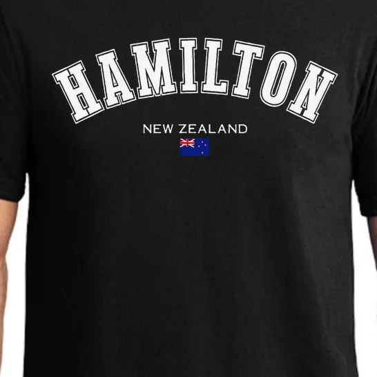 Hamilton New Zealand Flag Souvenir Travel North Island Trip Pajama Set