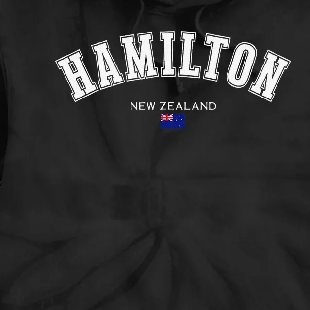 Hamilton New Zealand Flag Souvenir Travel North Island Trip Tie Dye Hoodie