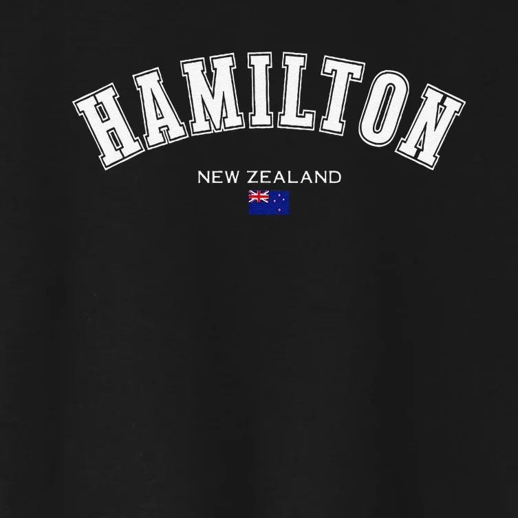 Hamilton New Zealand Flag Souvenir Travel North Island Trip Women's Crop Top Tee