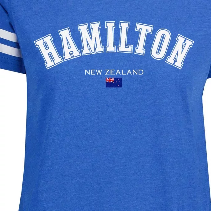 Hamilton New Zealand Flag Souvenir Travel North Island Trip Enza Ladies Jersey Football T-Shirt