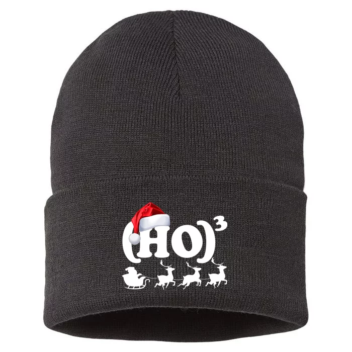 Ho Cubed Funny Christmas For Math Teachers Sustainable Knit Beanie