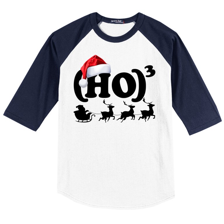 Ho Cubed Funny Christmas For Math Teachers Baseball Sleeve Shirt