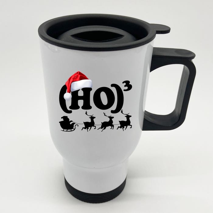 Ho Cubed Funny Christmas For Math Teachers Front & Back Stainless Steel Travel Mug