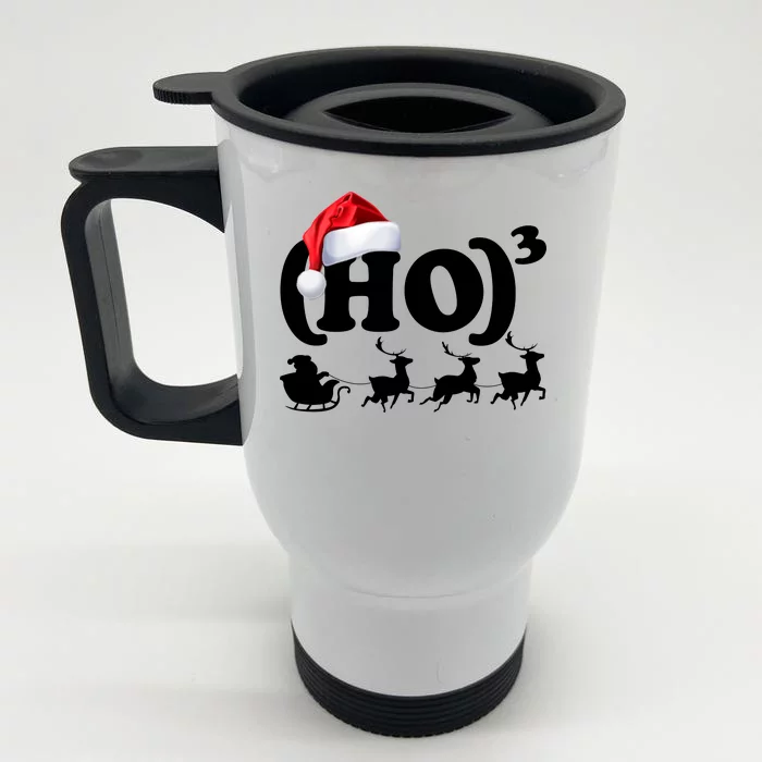 Ho Cubed Funny Christmas For Math Teachers Front & Back Stainless Steel Travel Mug