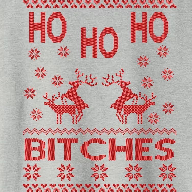 Ho Ho Ho Bitches X-Mas Ugly Christmas Women's Crop Top Tee