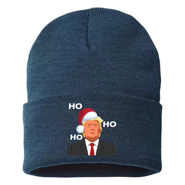 Ho Ho Ho Donald Trump Sustainable Knit Beanie