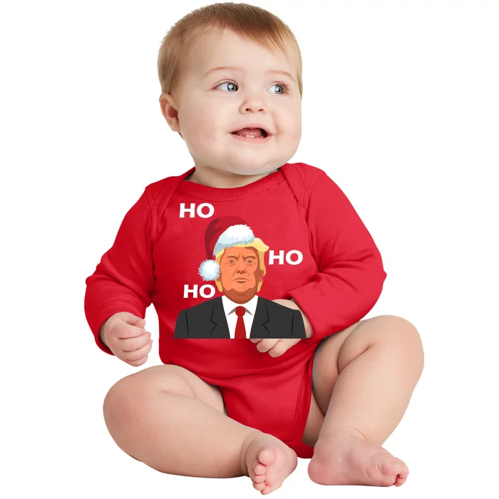 Ho Ho Ho Donald Trump Baby Long Sleeve Bodysuit