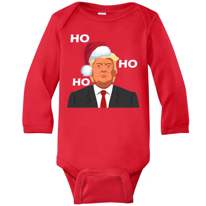 Ho Ho Ho Donald Trump Baby Long Sleeve Bodysuit