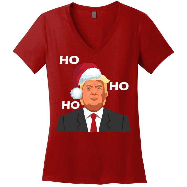 Ho Ho Ho Donald Trump Women's V-Neck T-Shirt