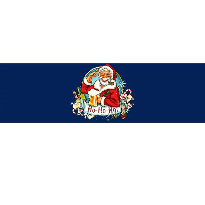 Ho-Ho-Ho Drinking Smoking Santa Claus Christmas Bumper Sticker