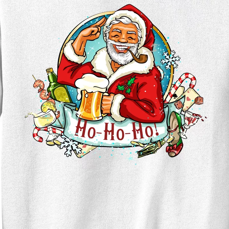 Ho-Ho-Ho Drinking Smoking Santa Claus Christmas Sweatshirt