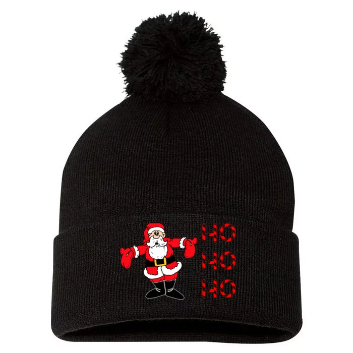 Ho Ho Ho Santa Pom Pom 12in Knit Beanie