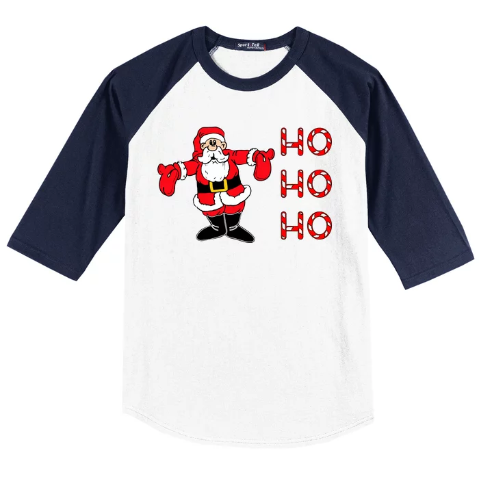 Ho Ho Ho Santa Baseball Sleeve Shirt