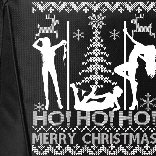 Ho Ho Ho Strippers X-Mas Ugly Christmas Sweater City Backpack