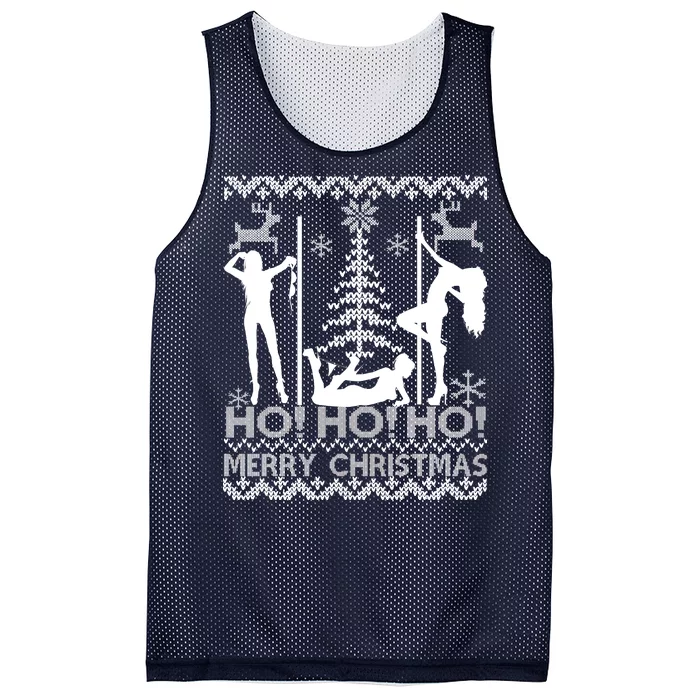 Ho Ho Ho Strippers X-Mas Ugly Christmas Sweater Mesh Reversible Basketball Jersey Tank