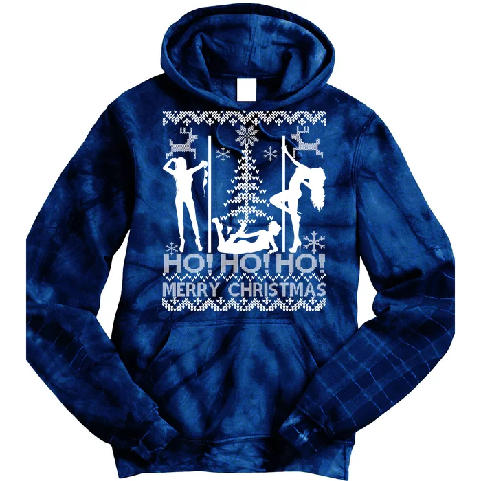 Ho Ho Ho Strippers X-Mas Ugly Christmas Sweater Tie Dye Hoodie