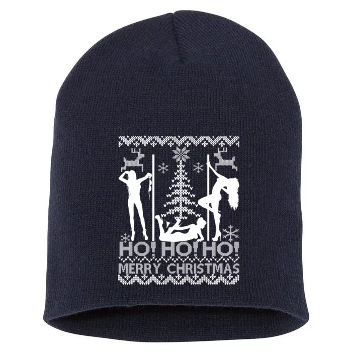 Ho Ho Ho Strippers X-Mas Ugly Christmas Sweater Short Acrylic Beanie