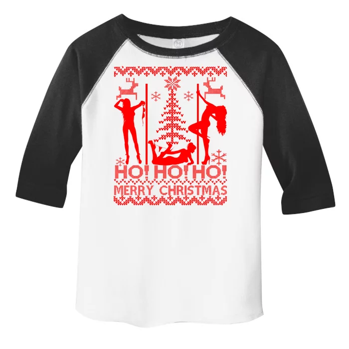 Ho Ho Ho Strippers X-Mas Ugly Christmas Sweater Toddler Fine Jersey T-Shirt