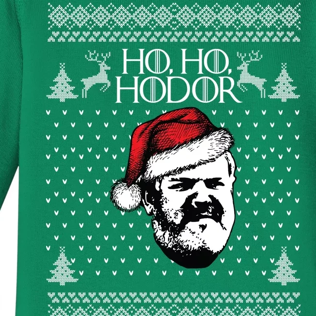 Ho Ho Hodor Ugly Christmas Baby Long Sleeve Bodysuit