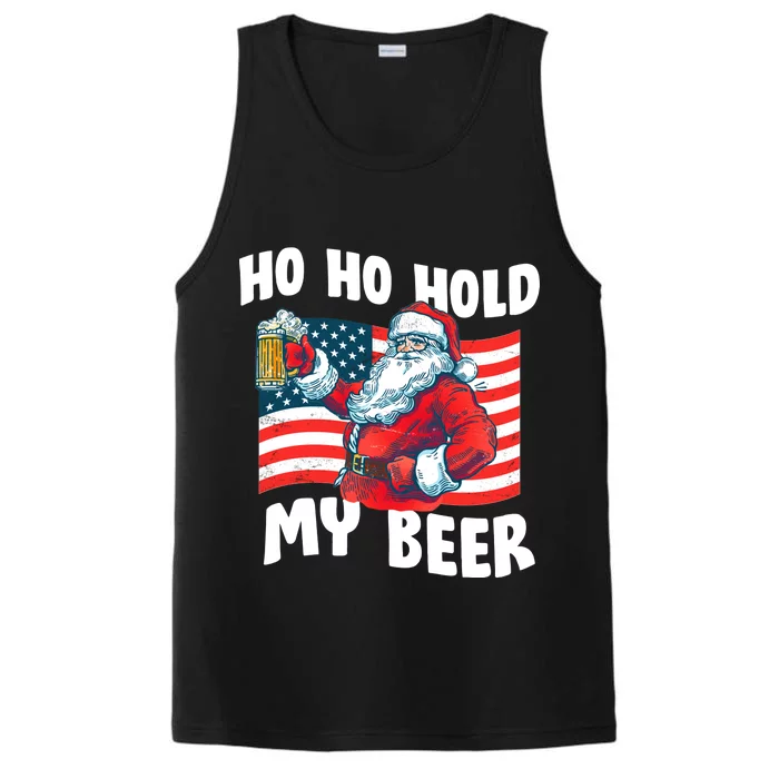 Ho Ho Hold My Beer Christmas In July Performance Tank