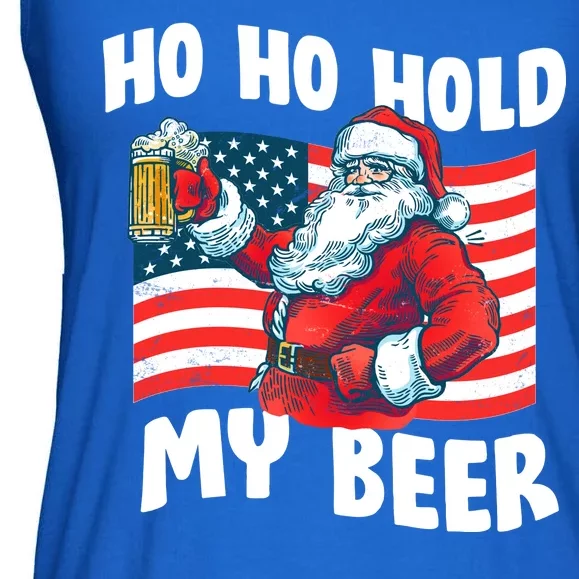 Ho Ho Hold My Beer Christmas In July Ladies Essential Flowy Tank