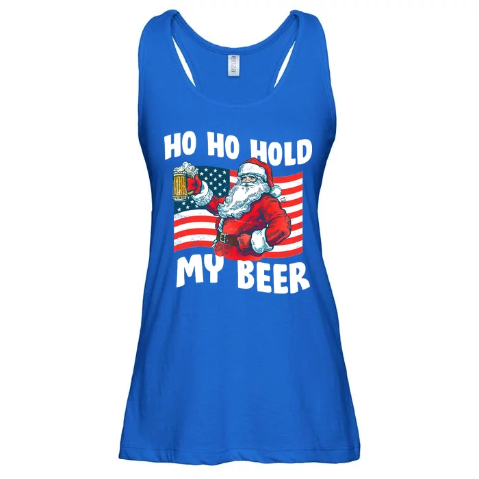 Ho Ho Hold My Beer Christmas In July Ladies Essential Flowy Tank