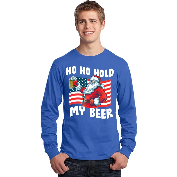 Ho Ho Hold My Beer Christmas In July Tall Long Sleeve T-Shirt