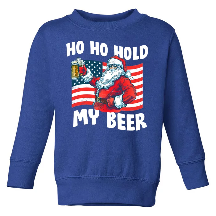 Ho Ho Hold My Beer Christmas In July Toddler Sweatshirt