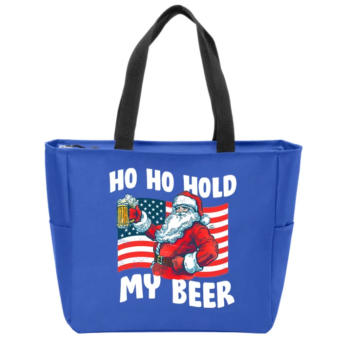 Ho Ho Hold My Beer Christmas In July Zip Tote Bag