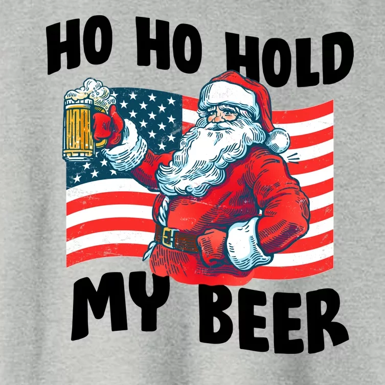 Ho Ho Hold My Beer Christmas In July Women's Crop Top Tee