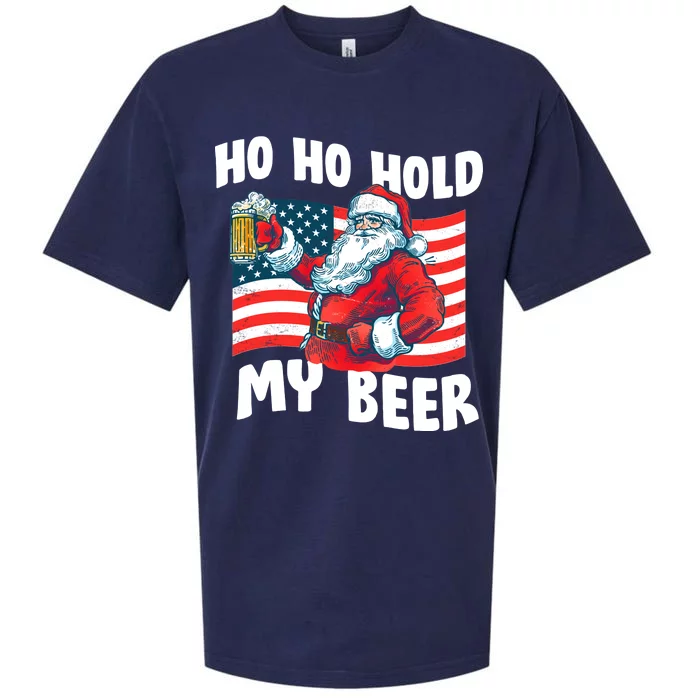 Ho Ho Hold My Beer Christmas In July Sueded Cloud Jersey T-Shirt