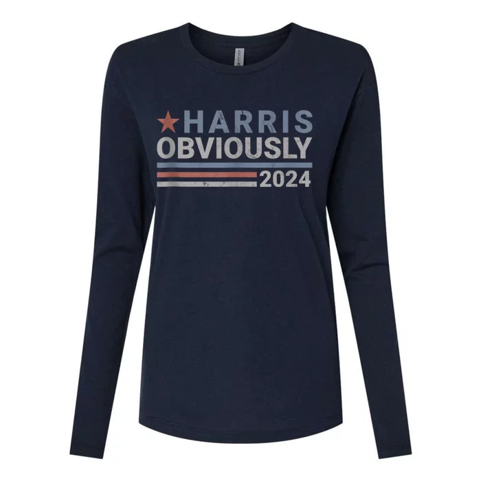 Harris Obviously 2024 Womens Cotton Relaxed Long Sleeve T-Shirt