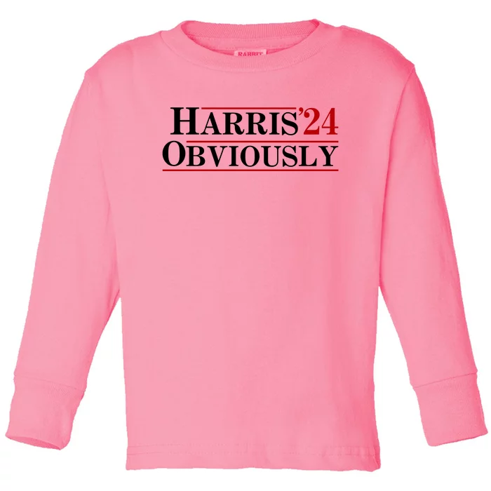 Harris Obviously 2024 Toddler Long Sleeve Shirt